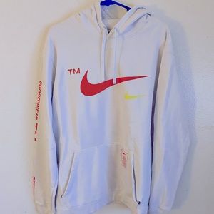 Nike Club Fleece Overbranded Hoodie White XXL